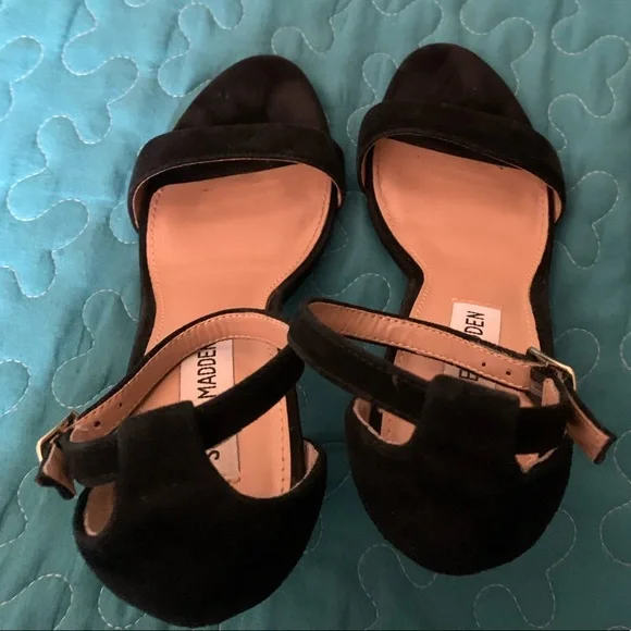 Steve Madden -Carrson Black Leather heeled sandals - Picture 9 of 11